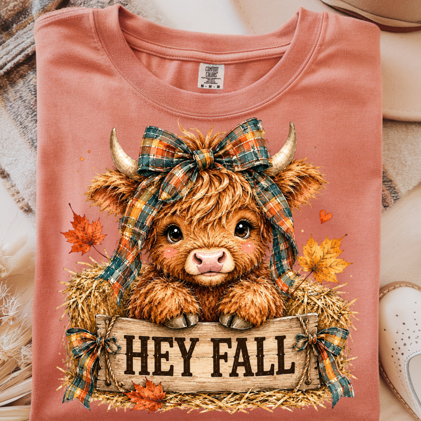 Hey Fall Highland DTF Print