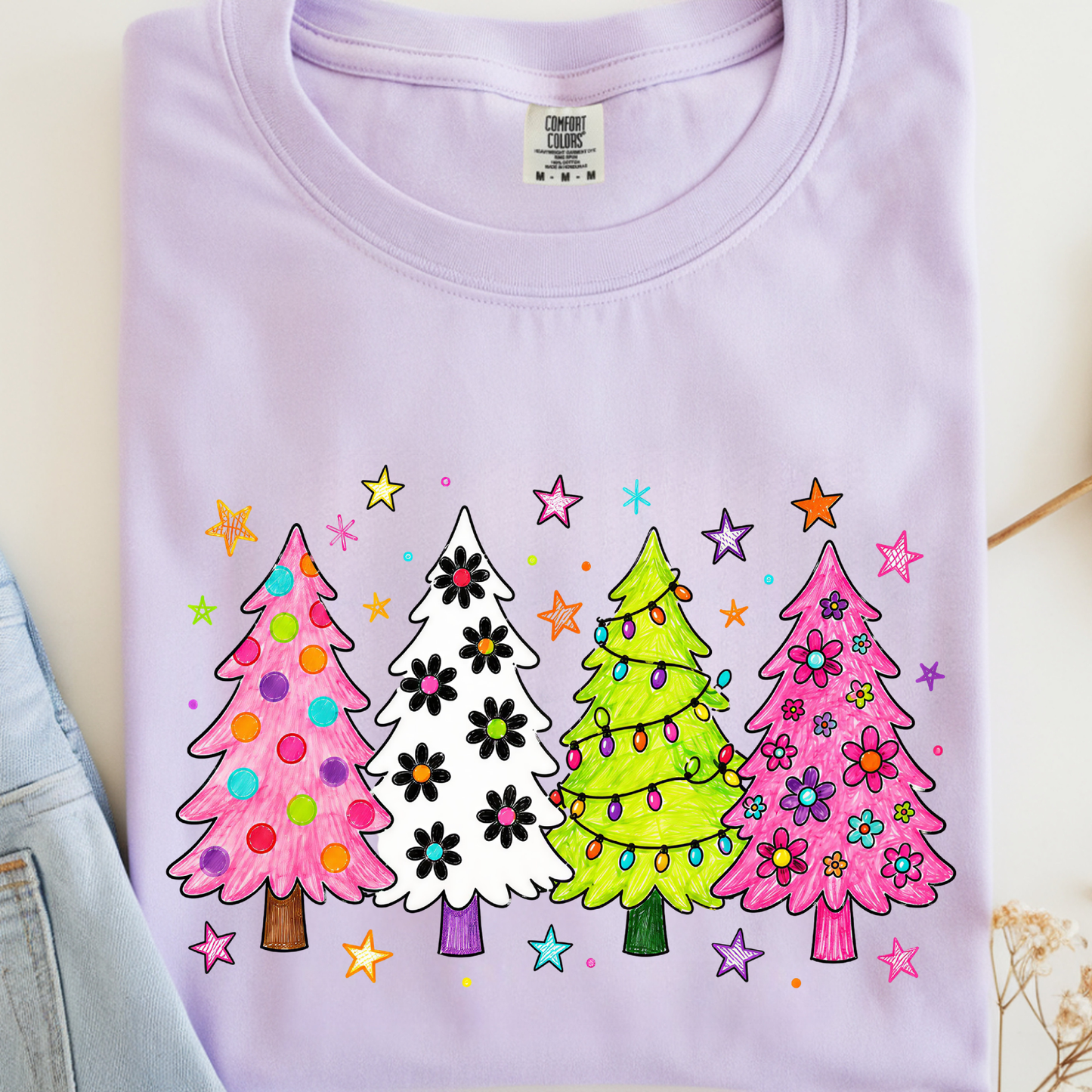Colourful Trees DTF Print