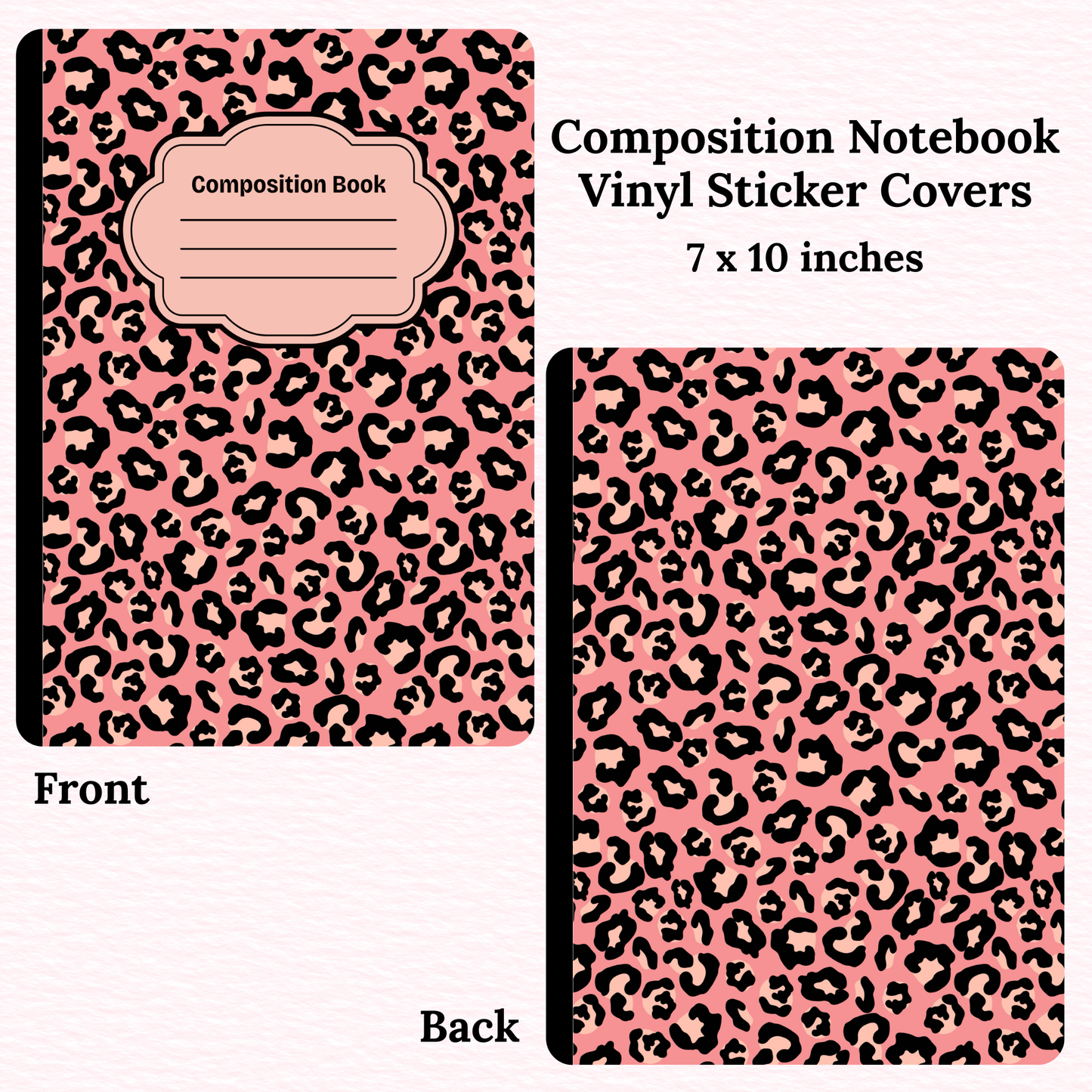 Pink Cheetah Composition Notebook Vinyl Cover