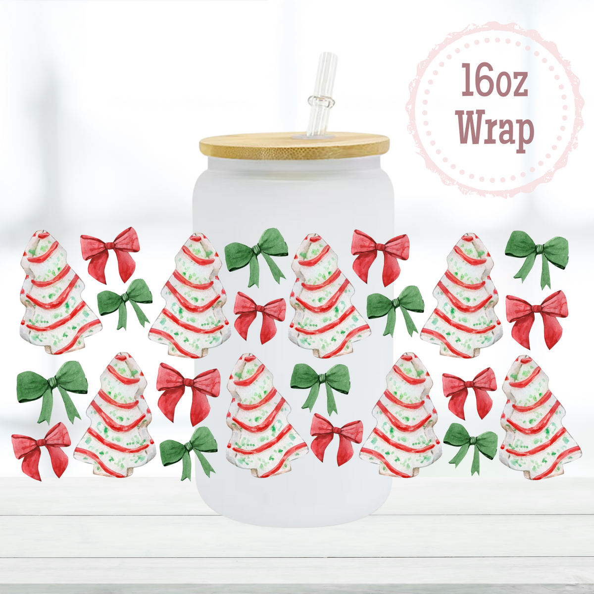 Christmas Cakes 16oz UVDTF Cup Wrap