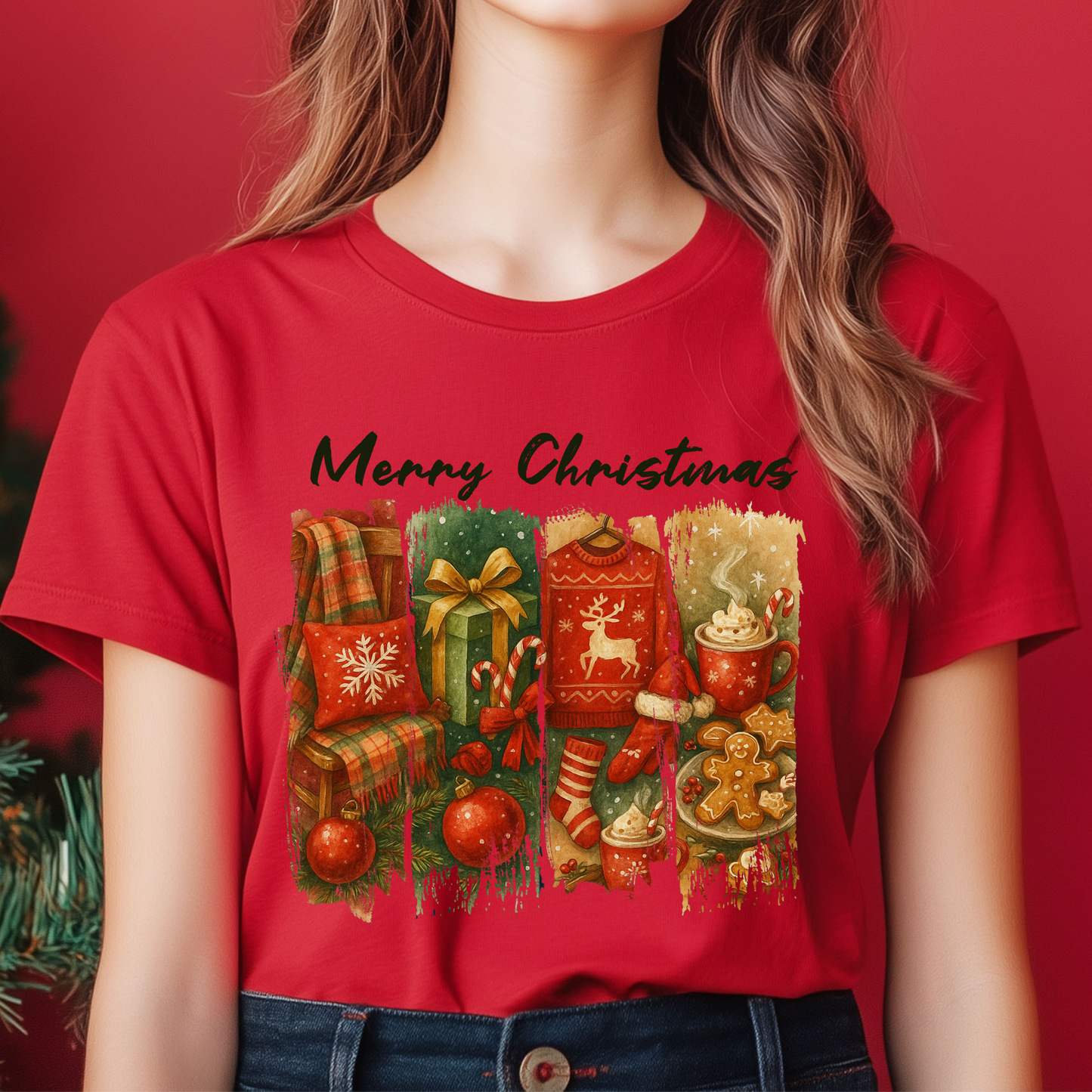 Brushstroke Christmas DTF Print