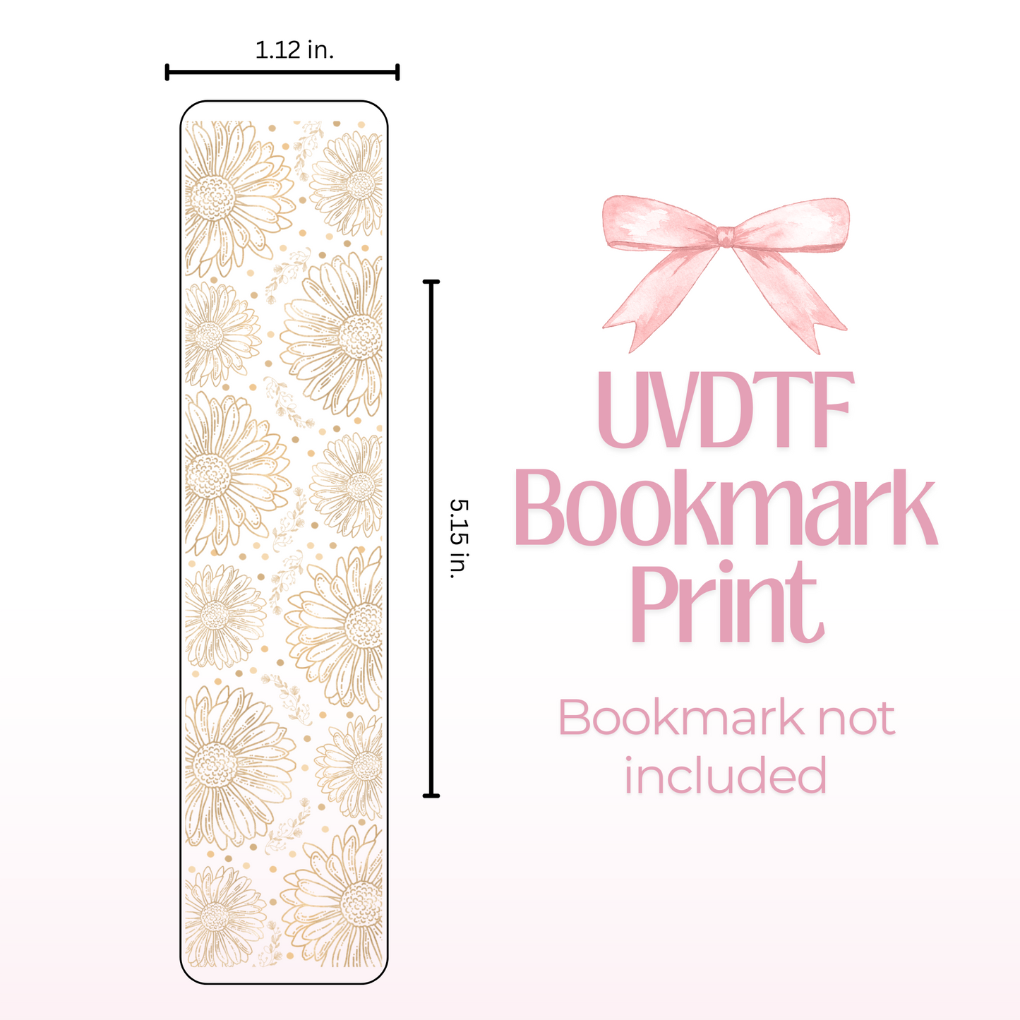 Boho Flowers Double Sided Bookmark