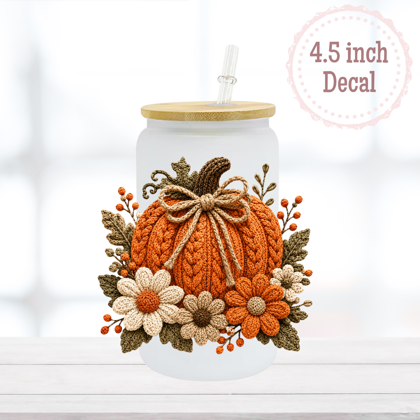 Faux Yarn Pumpkin UVDTF Decal