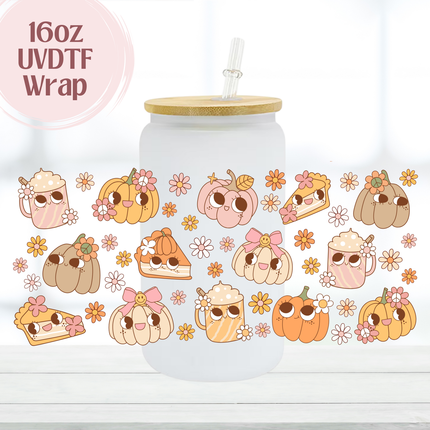 Happy Pumpkins 16oz UVDTF Cup Wrap