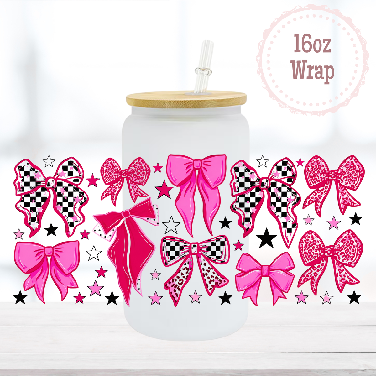Pink Bows 16oz UVDTF Cup Wrap