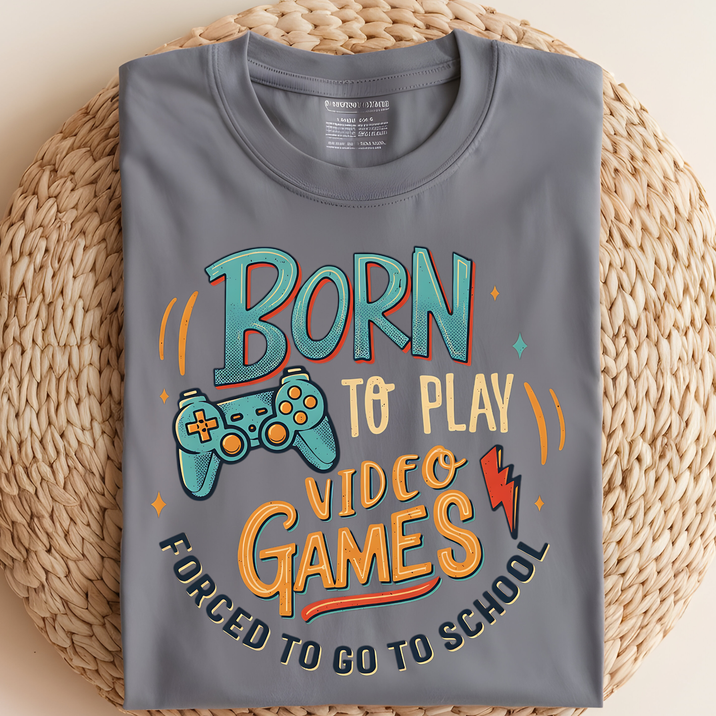 Born to Play Videogames Kids DTF Print