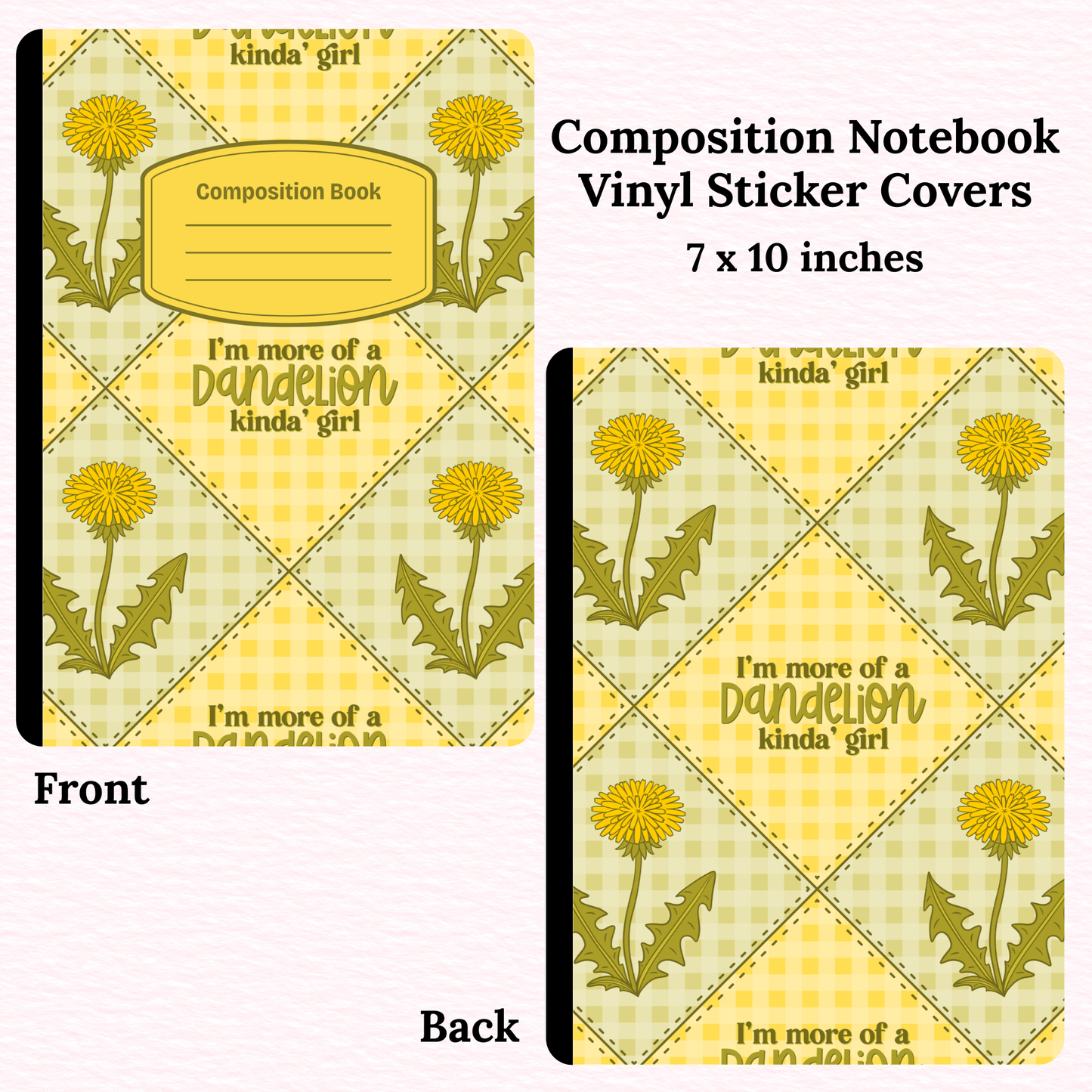 Dandelion Girl Composition Notebook Vinyl Cover