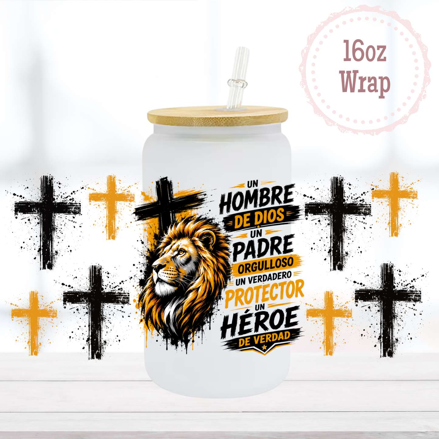 Hombre Padre de Dios 16oz UVDTF Cup Wrap