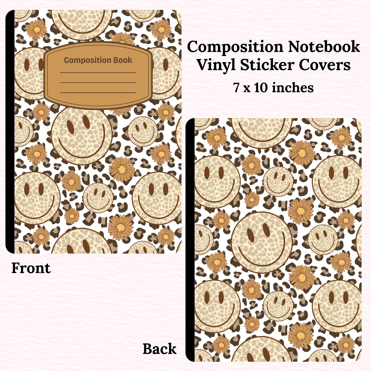 Cheetah Smileys Composition Notebook Vinyl Cover