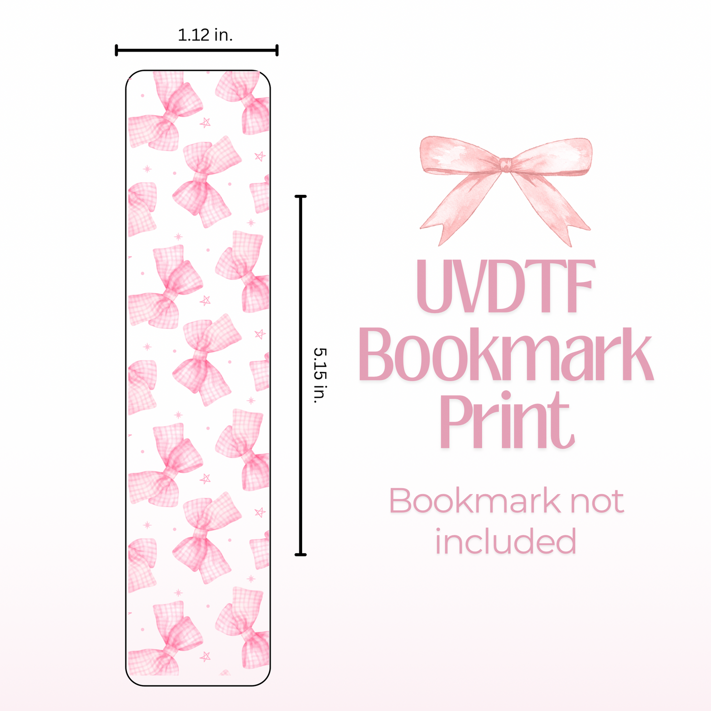 Pink Bows Double Sided Bookmark