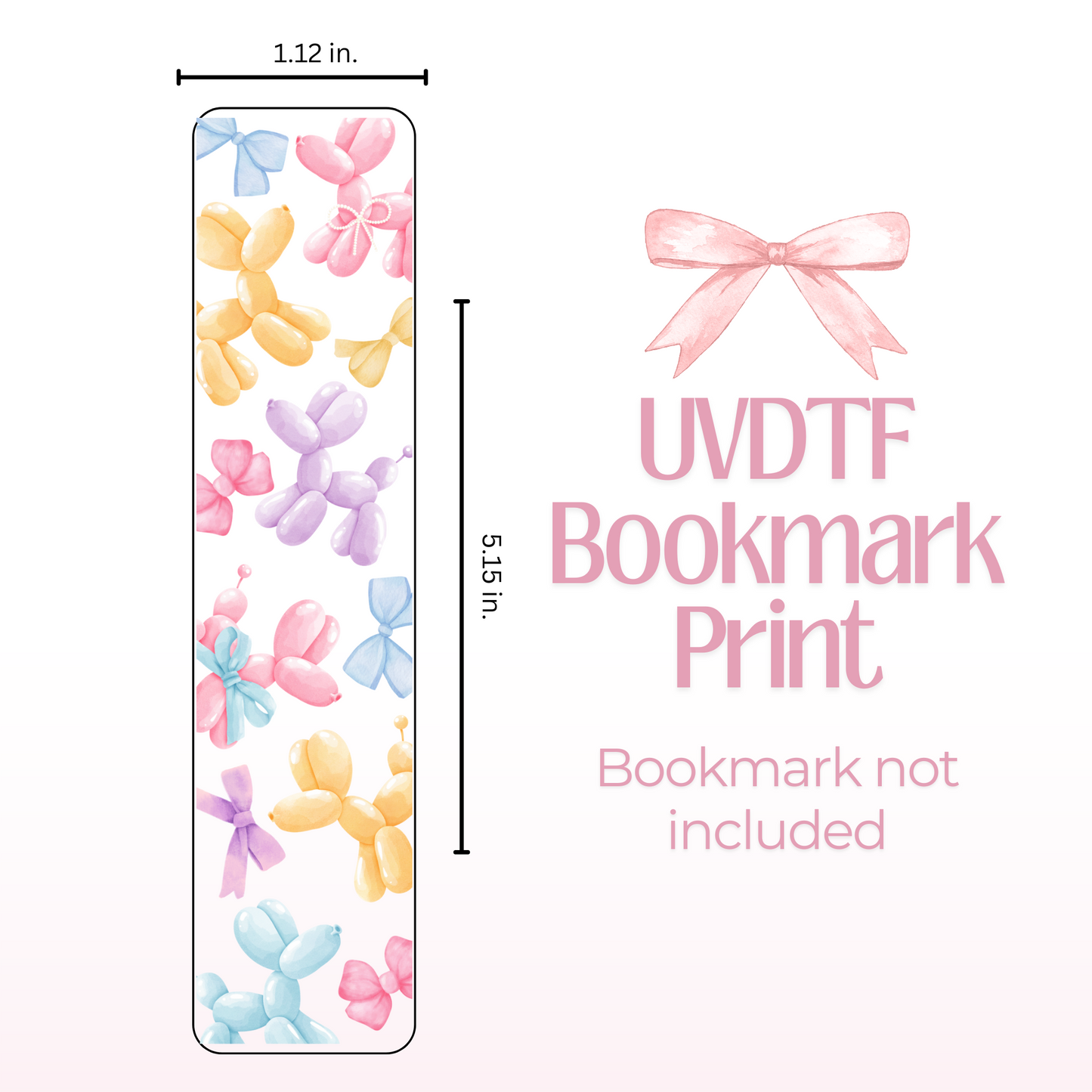 Balloon Dog Double Sided Bookmark