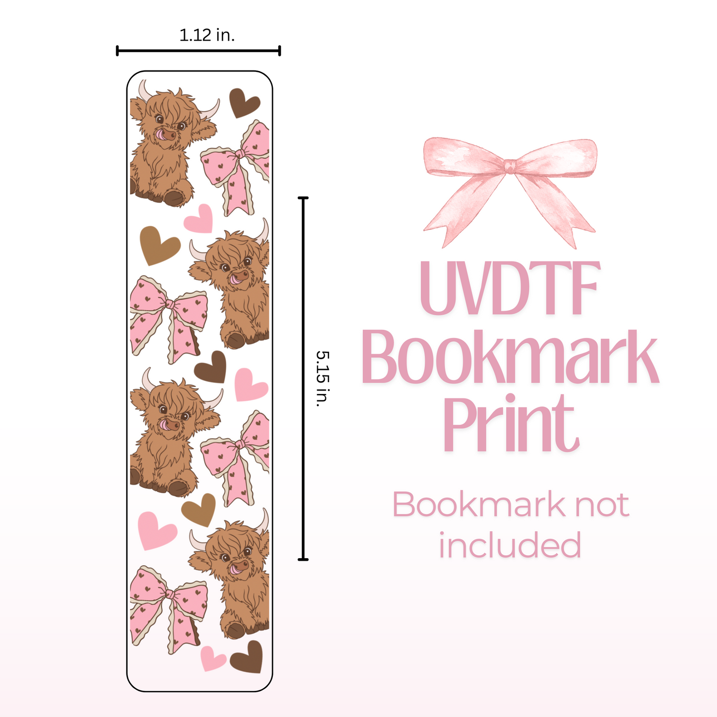 Cow Bow Double Sided Bookmark