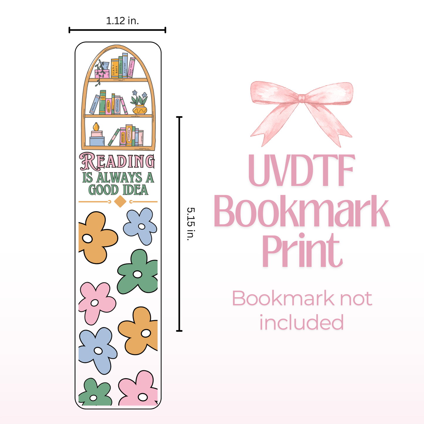 Reading Flowers Double Sided Bookmark