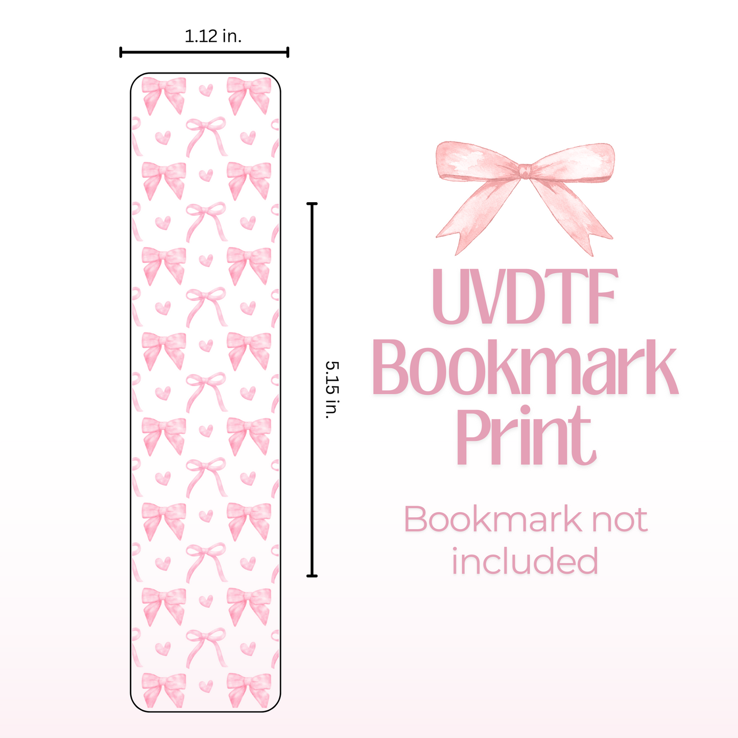 Pink Bows Double Sided Bookmark