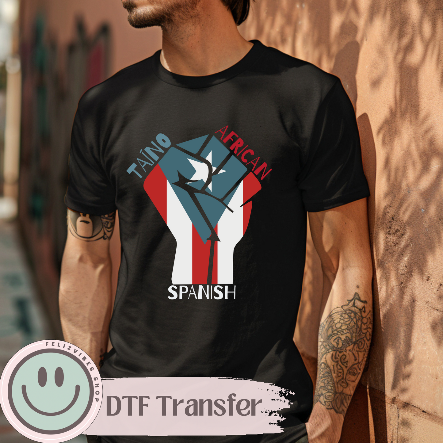 Taino African Spanish PR DTF Print