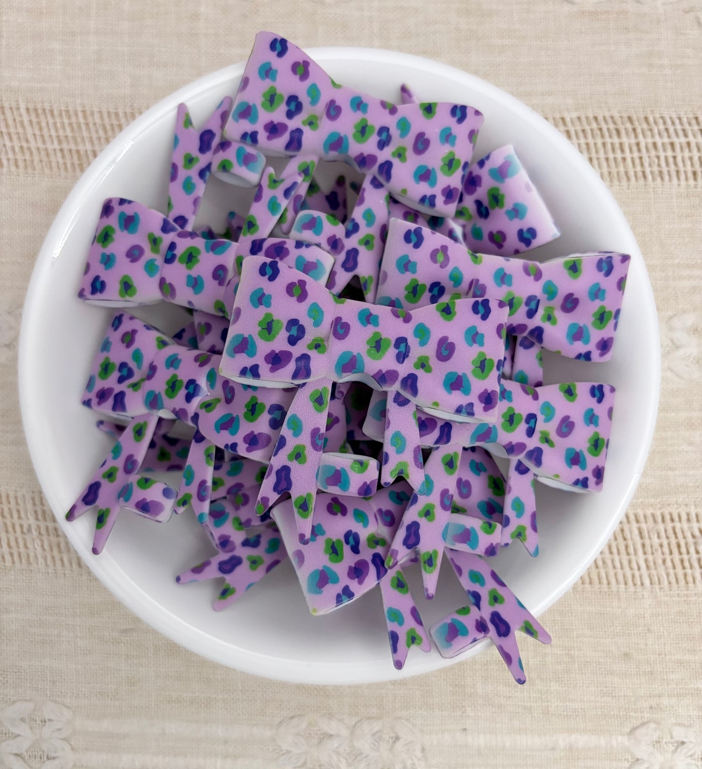 Purple Cheetah Silicone Straw Topper