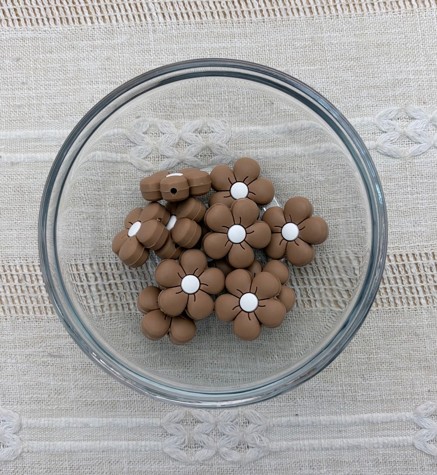 Brown Daisy Focal Bead