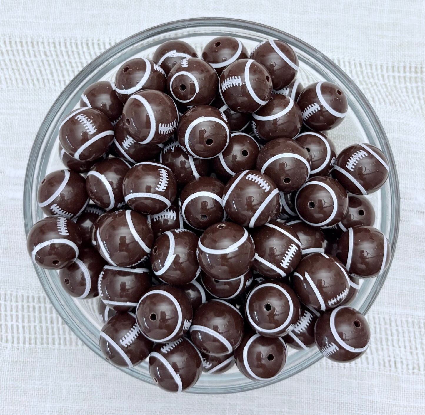 Football 20mm Acrylic Bead (Pack of 5)