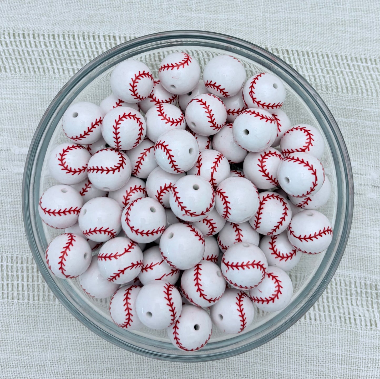 Baseball 20mm Acrylic Bead (Pack of 5)