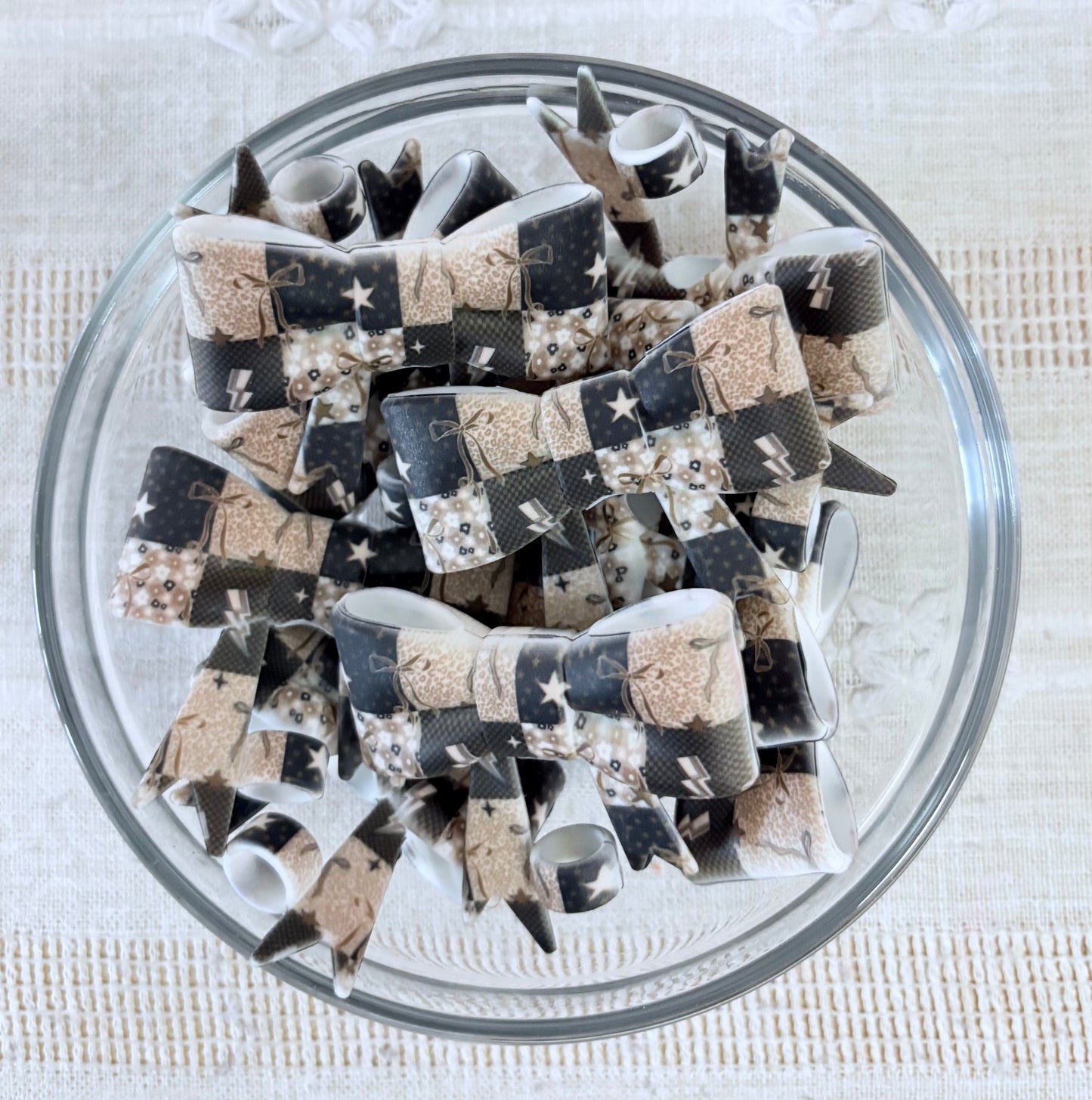 Brown Checkers Silicone Straw Topper