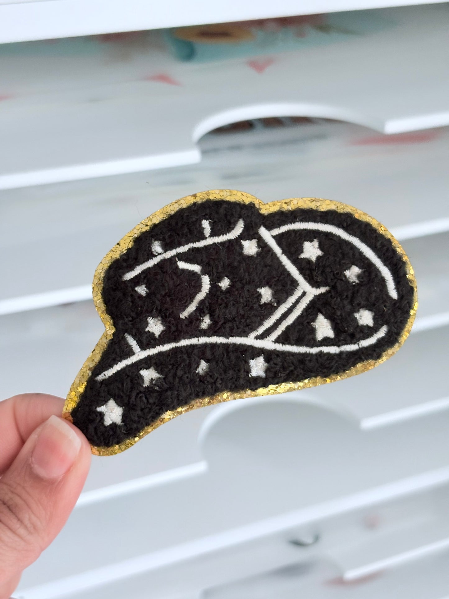 Black Western Hat Small Patch