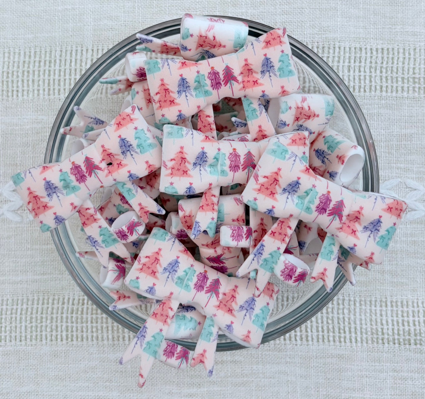 Colourful Trees Silicone Bow Straw Topper