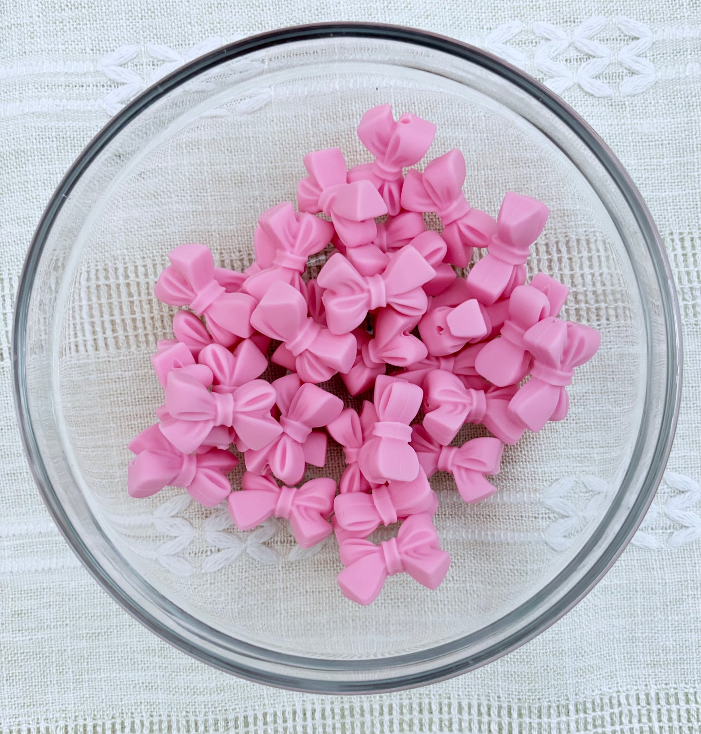 Pink Bow Focal Bead (side hole)