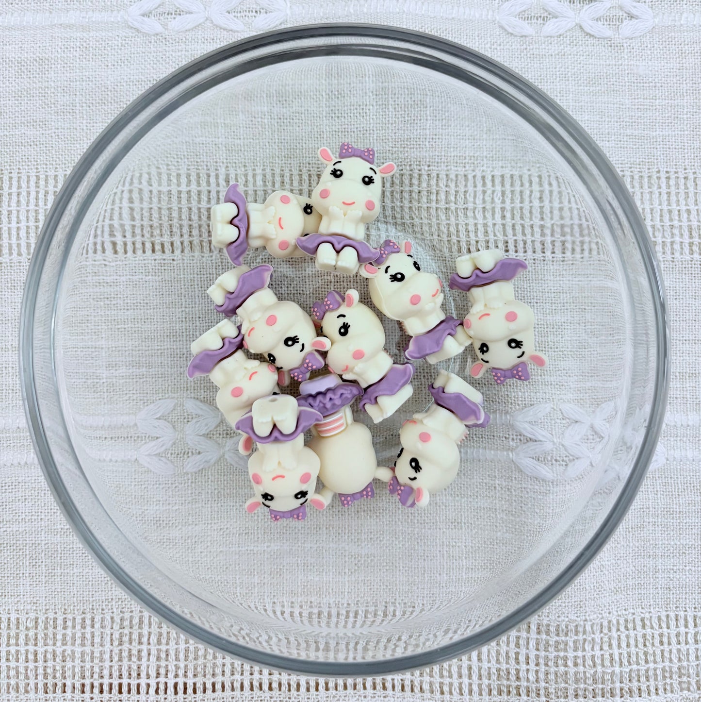 Girly Hippo Focal Bead