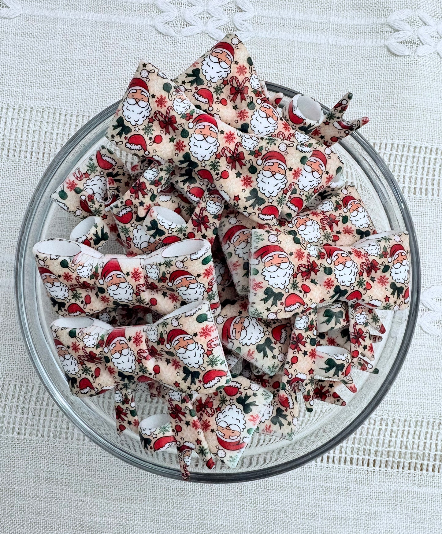 Cute Santa Silicone Bow Straw Topper