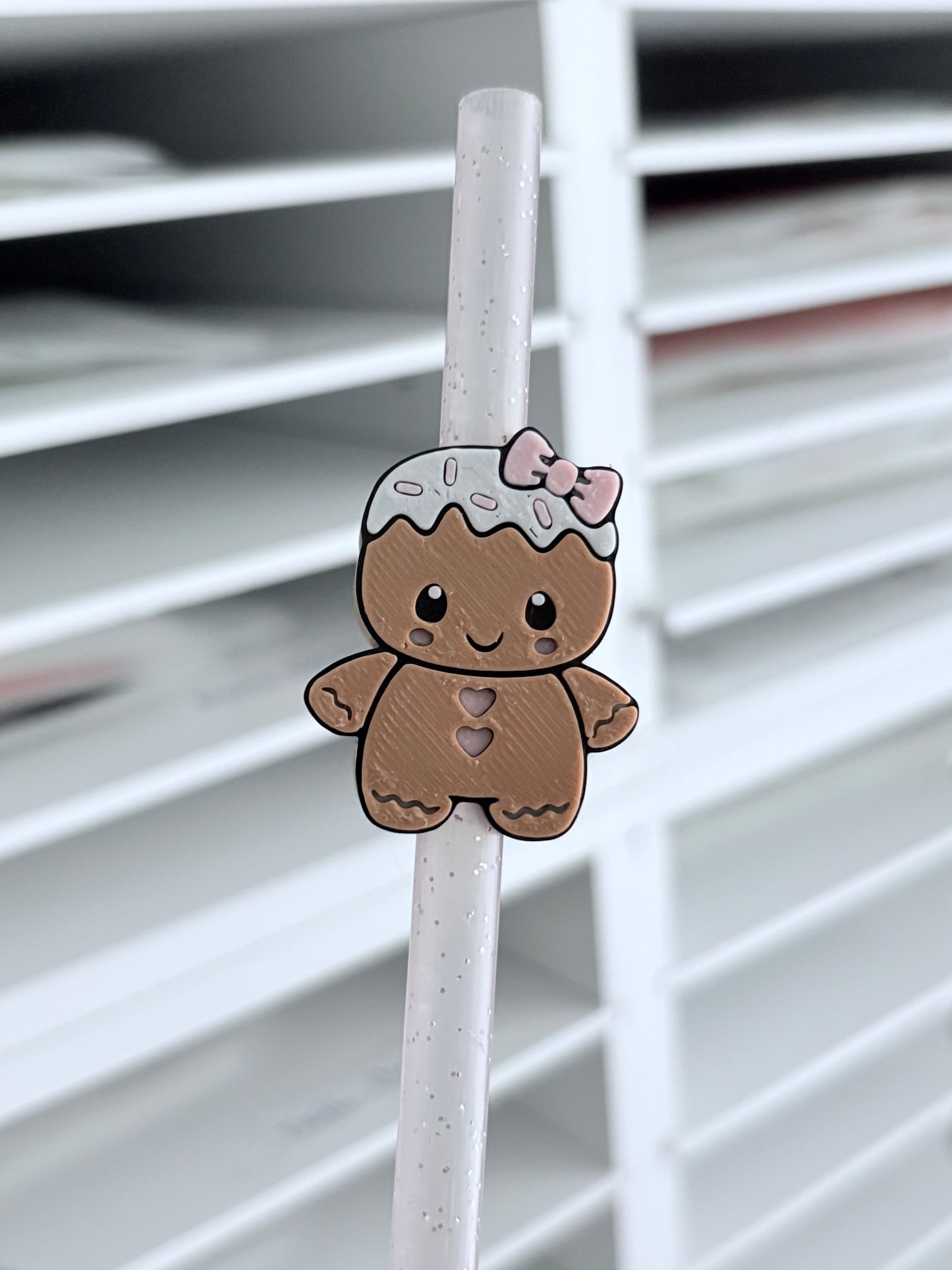 Gingerbread Girl 3D Straw Topper