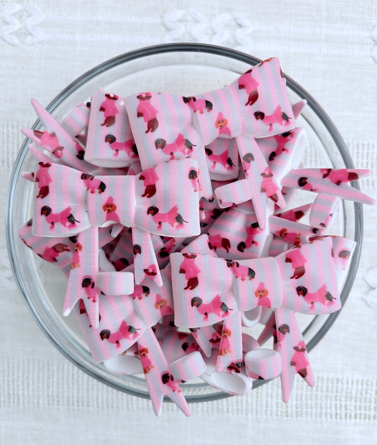 Dachshund Winter Silicone Bow Straw Topper