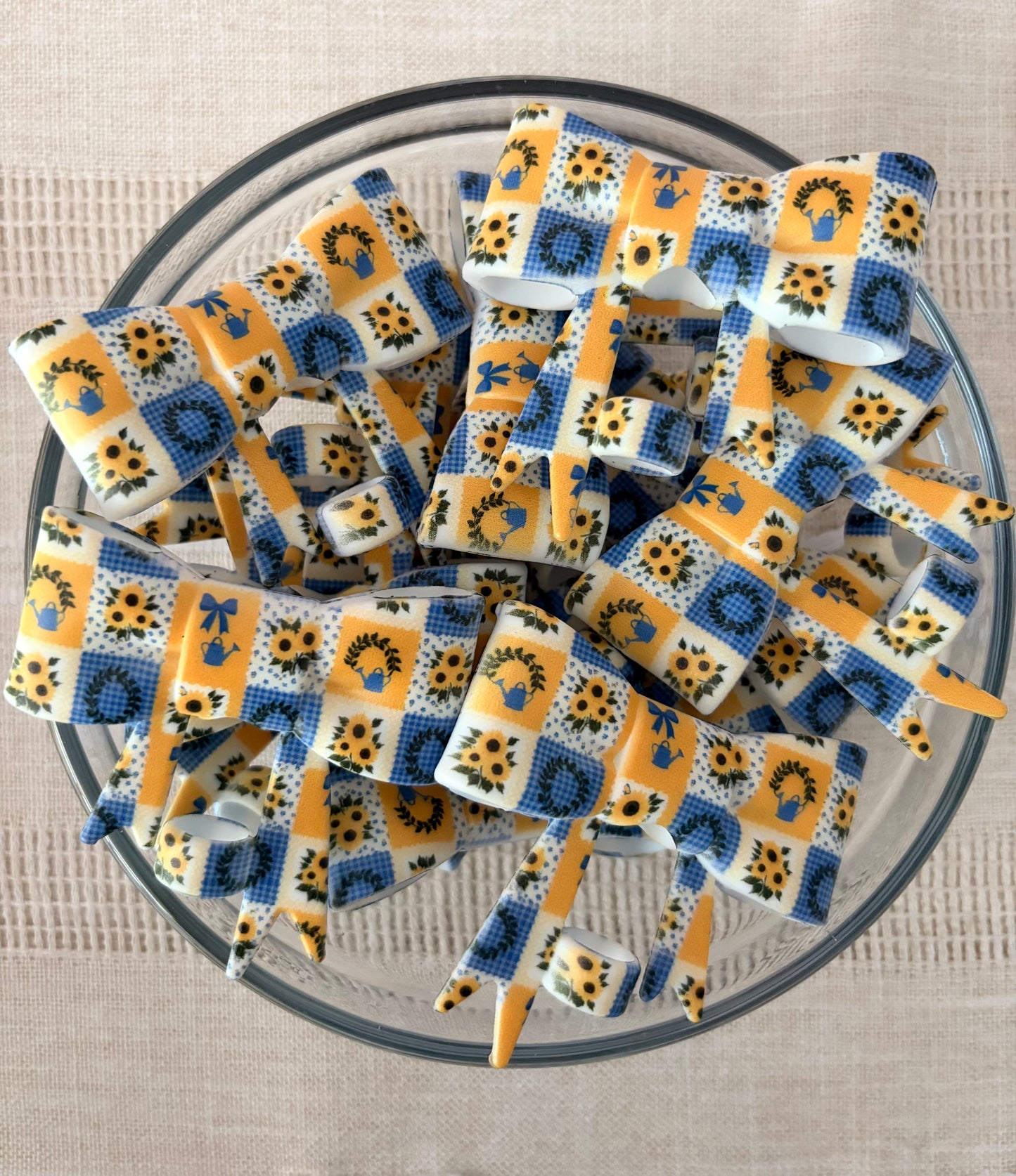Sunflowers Silicone Bow Straw Topper