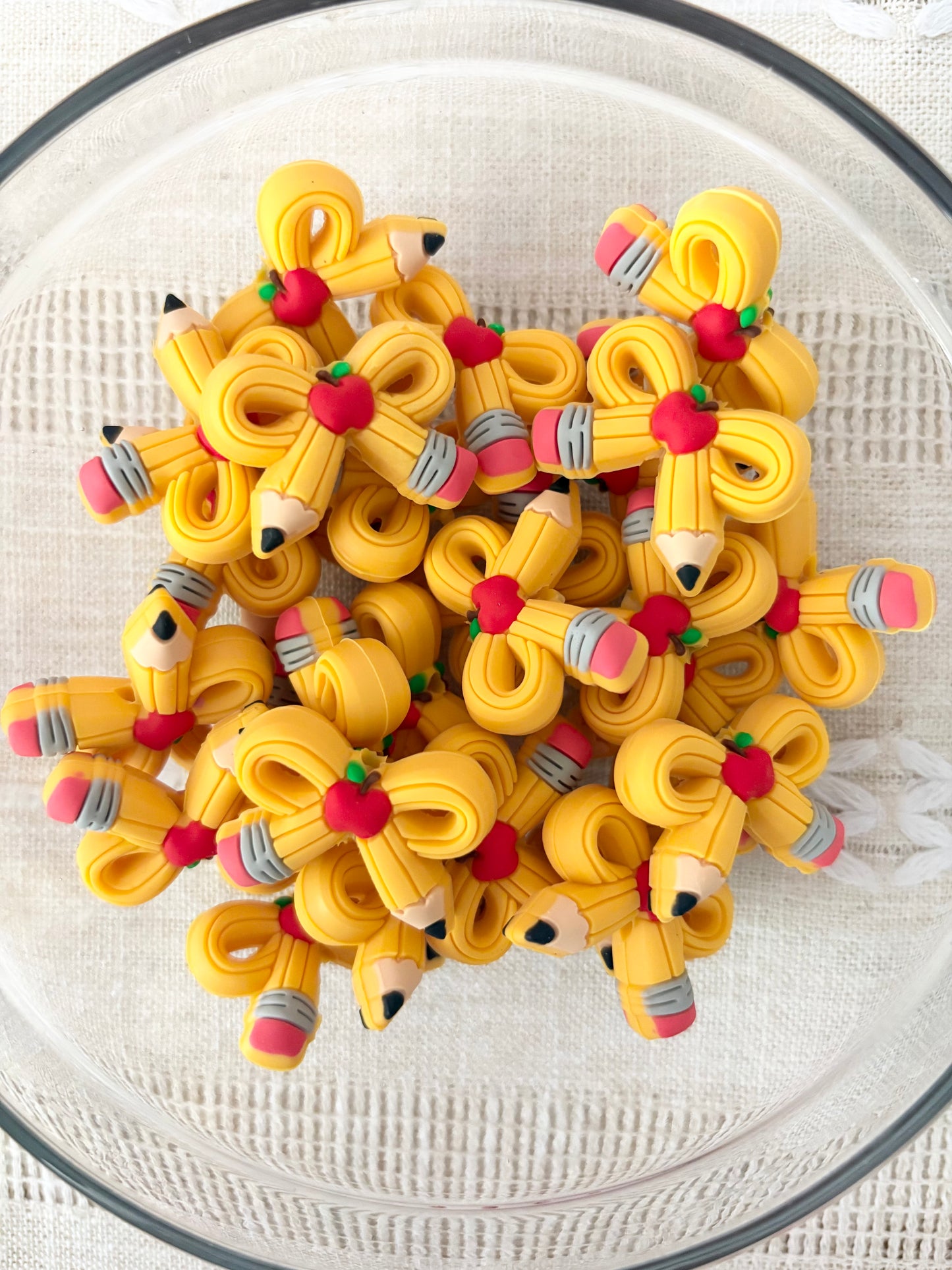Yellow Pencil Bow Focal Bead