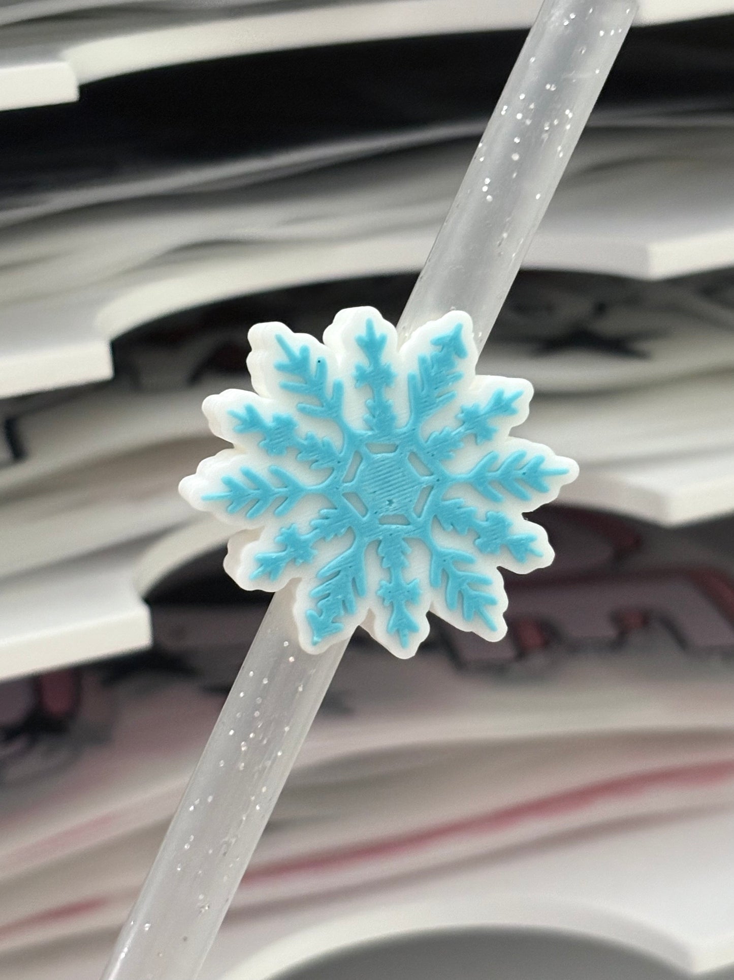 Snowflake 3D Straw Topper
