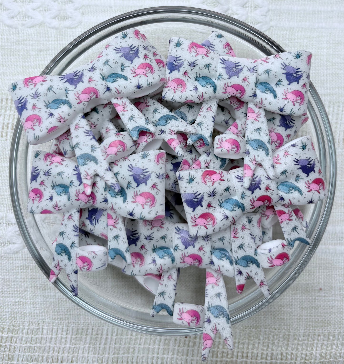 Axolotl Silicone Bow Straw Topper