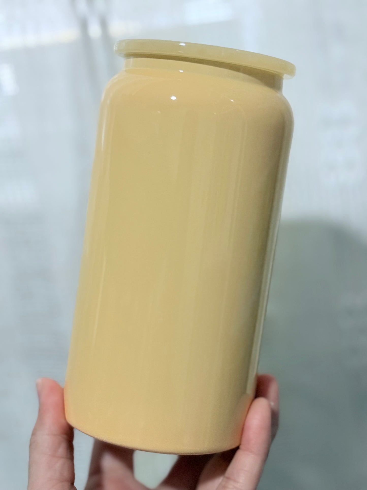 16oz Stainless Steel Pastel Yellow Glossy Finish Blank Cup