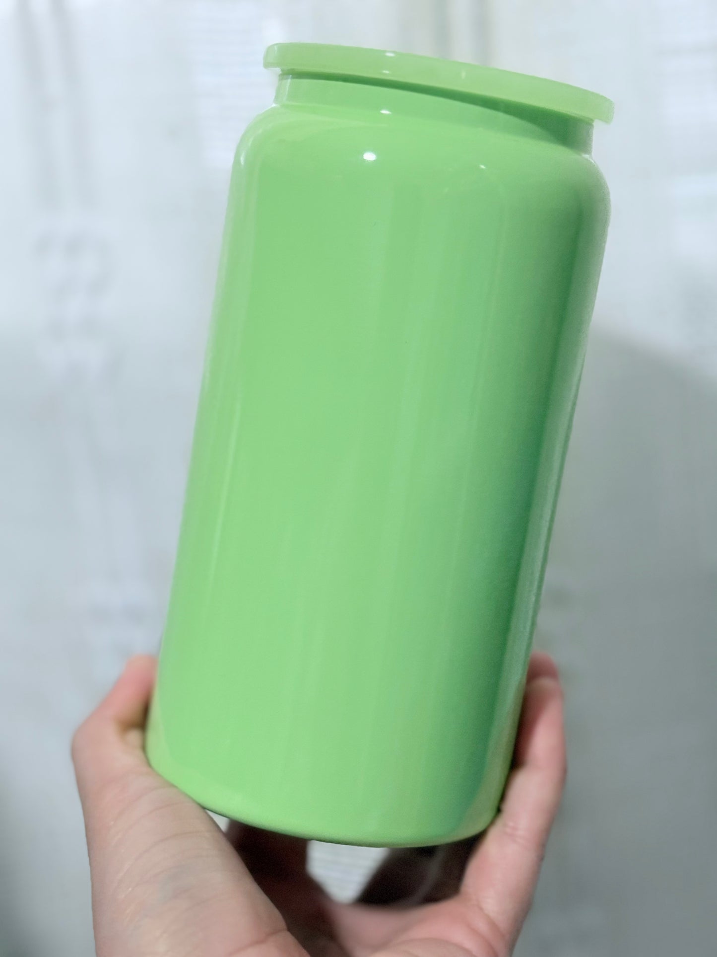 16oz Stainless Steel Light Green Glossy Finish Blank Cup
