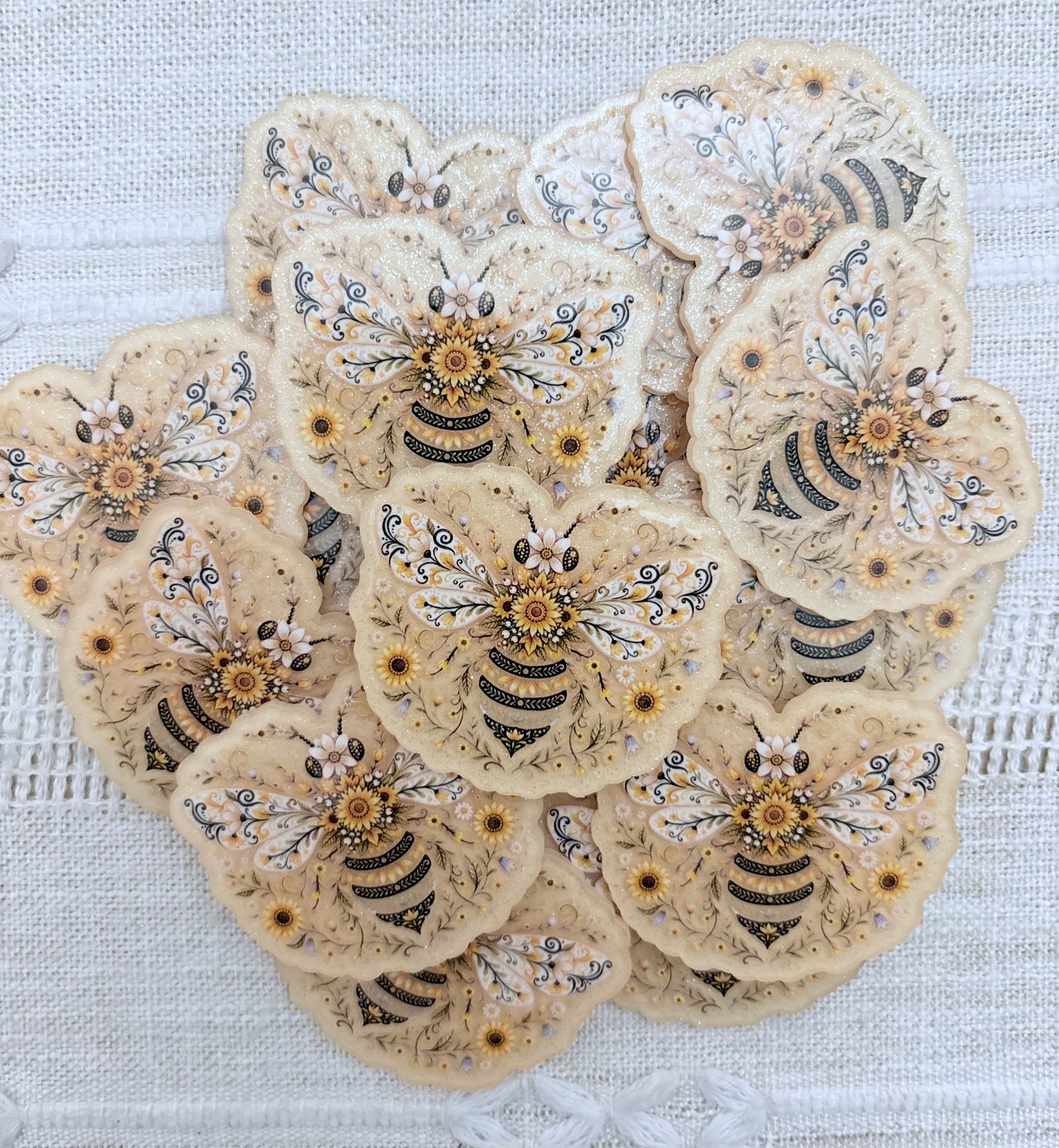 Floral Bee Acrylic Flatback