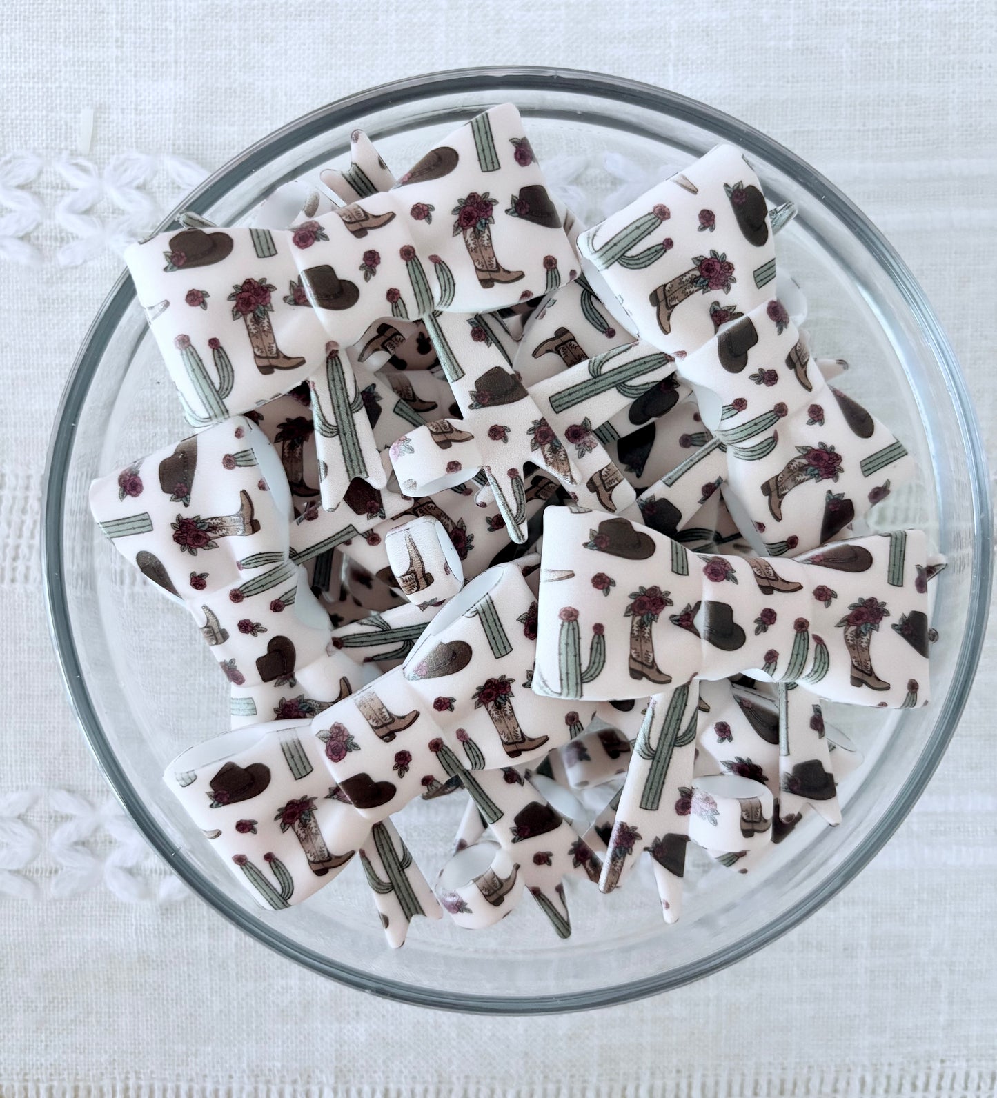 Western Silicone Bow Straw Topper