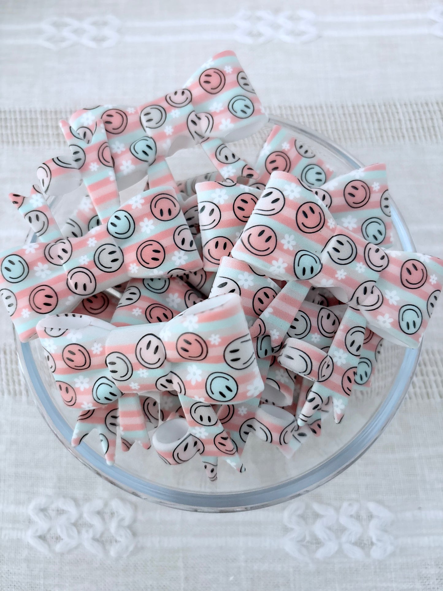 Pastel Smileys Silicone Straw Topper