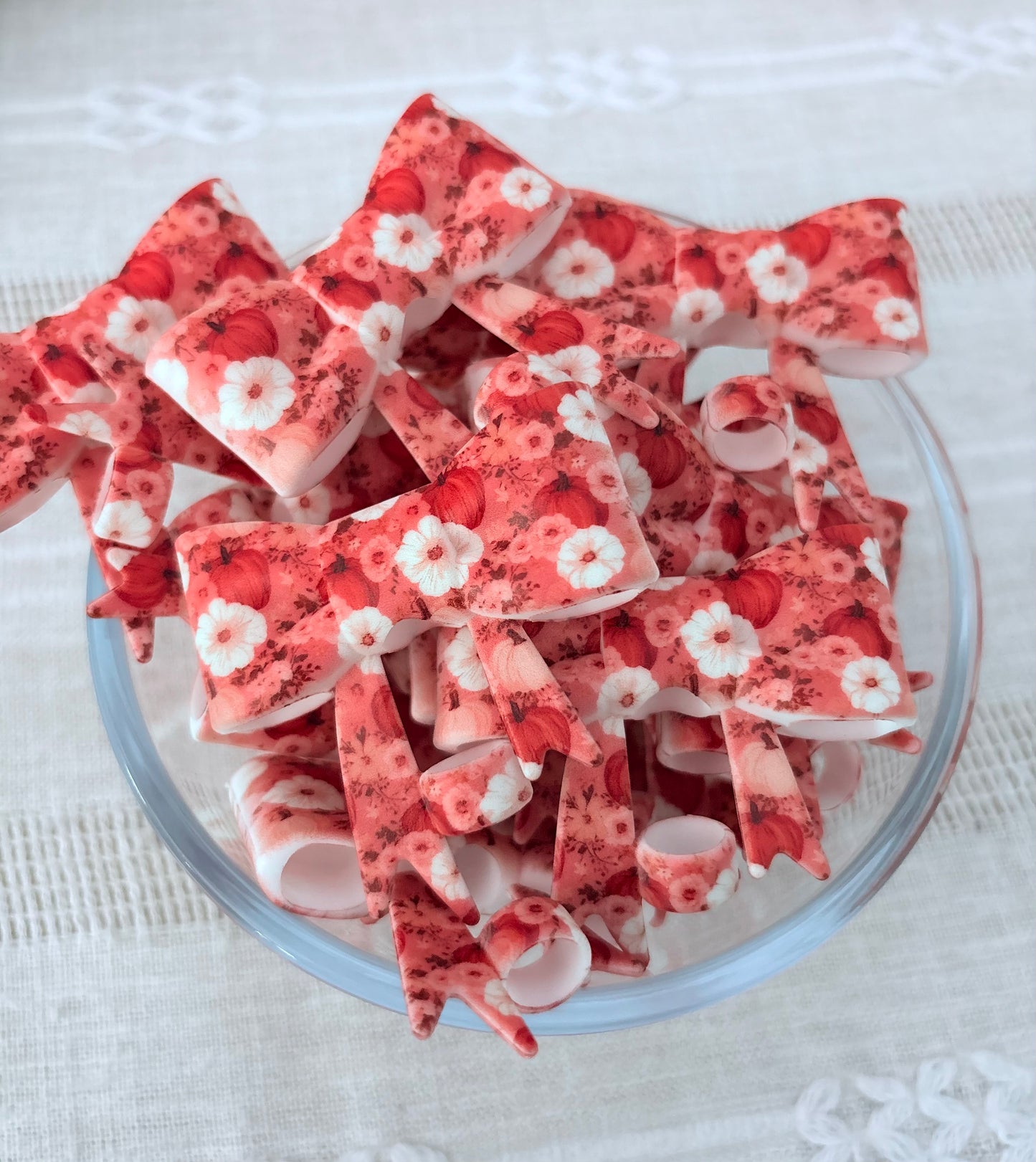 Pumpkins and Flowers Silicone Straw Topper