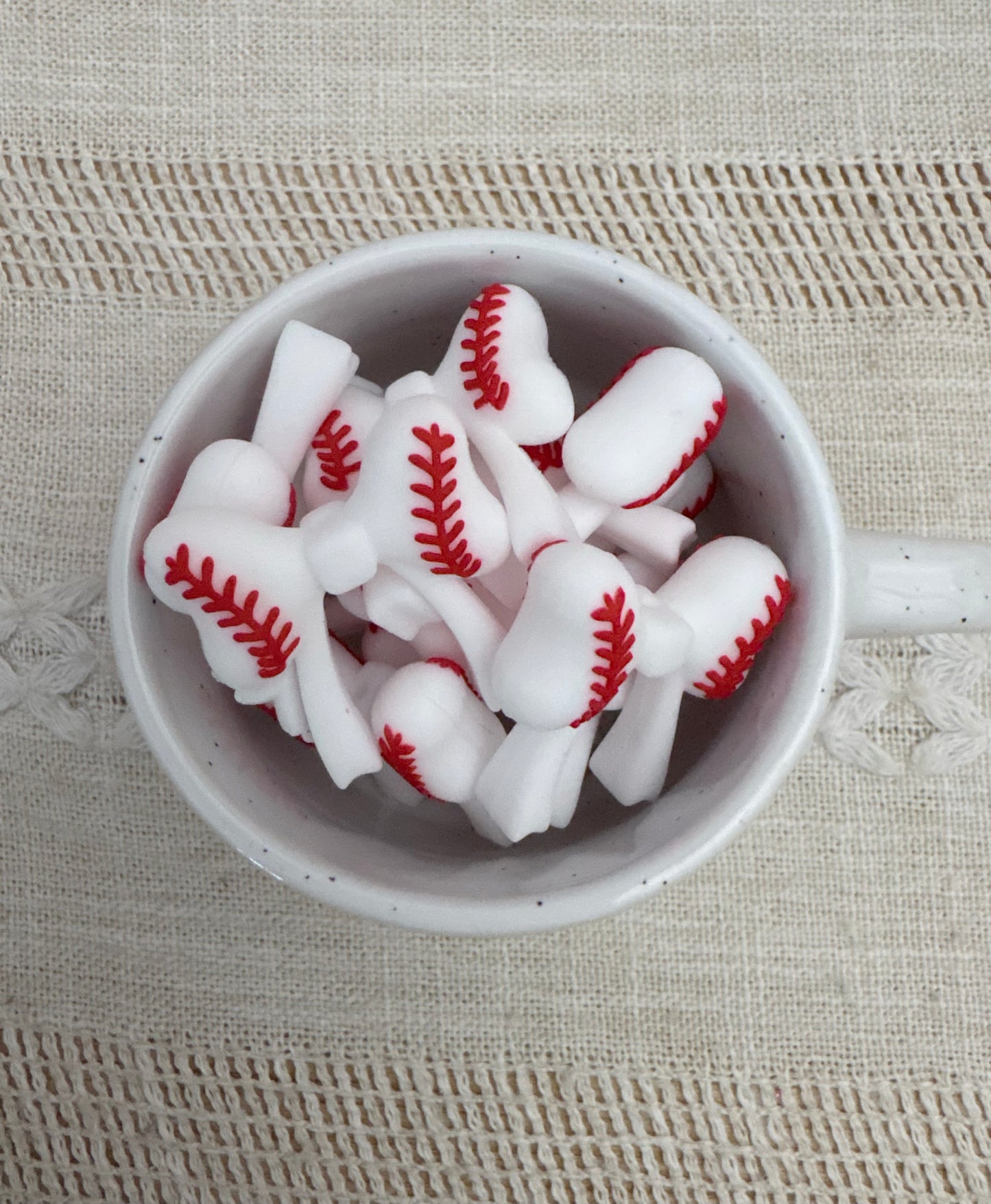 Baseball Bow Focal Bead