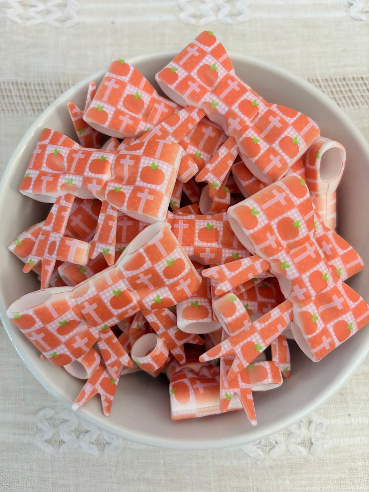 Cross and Pumpkin Silicone Straw Topper