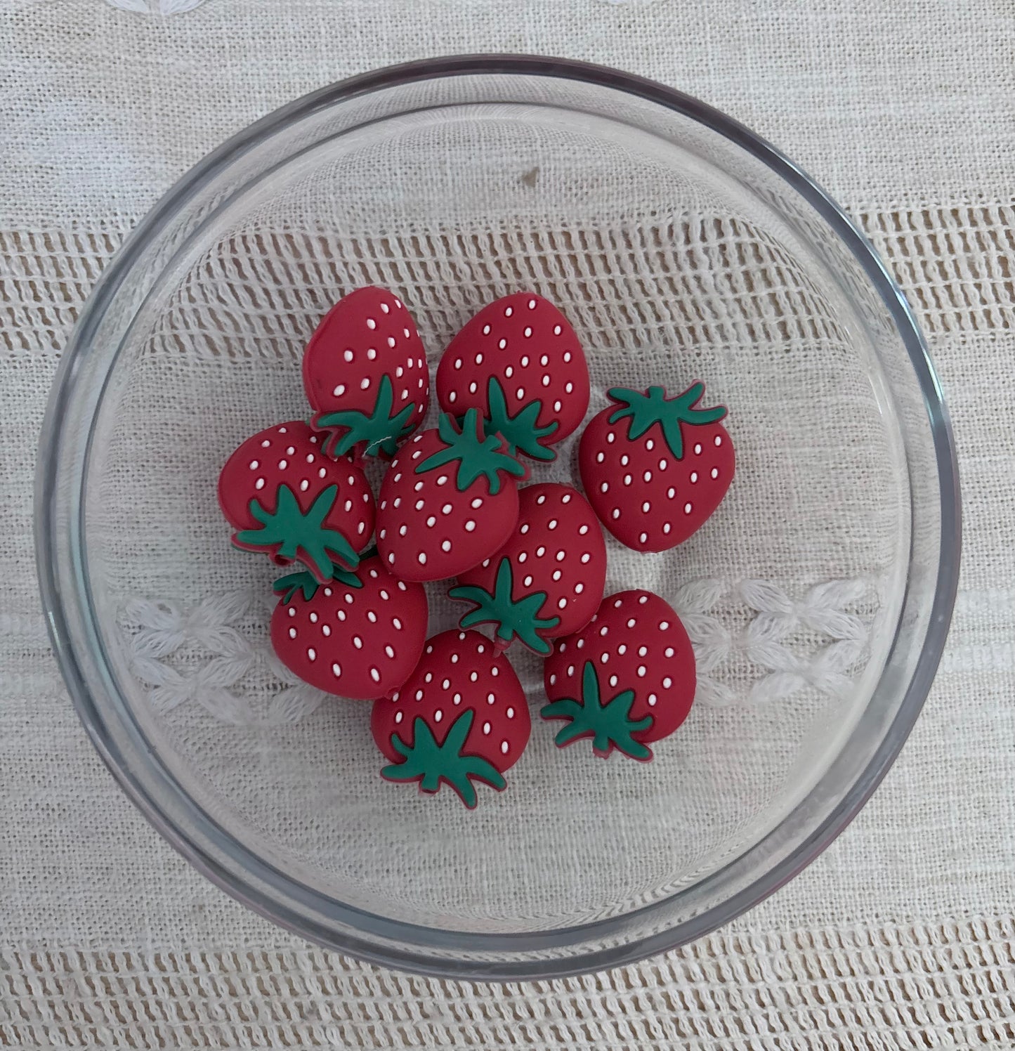 Red Strawberry Focal Bead