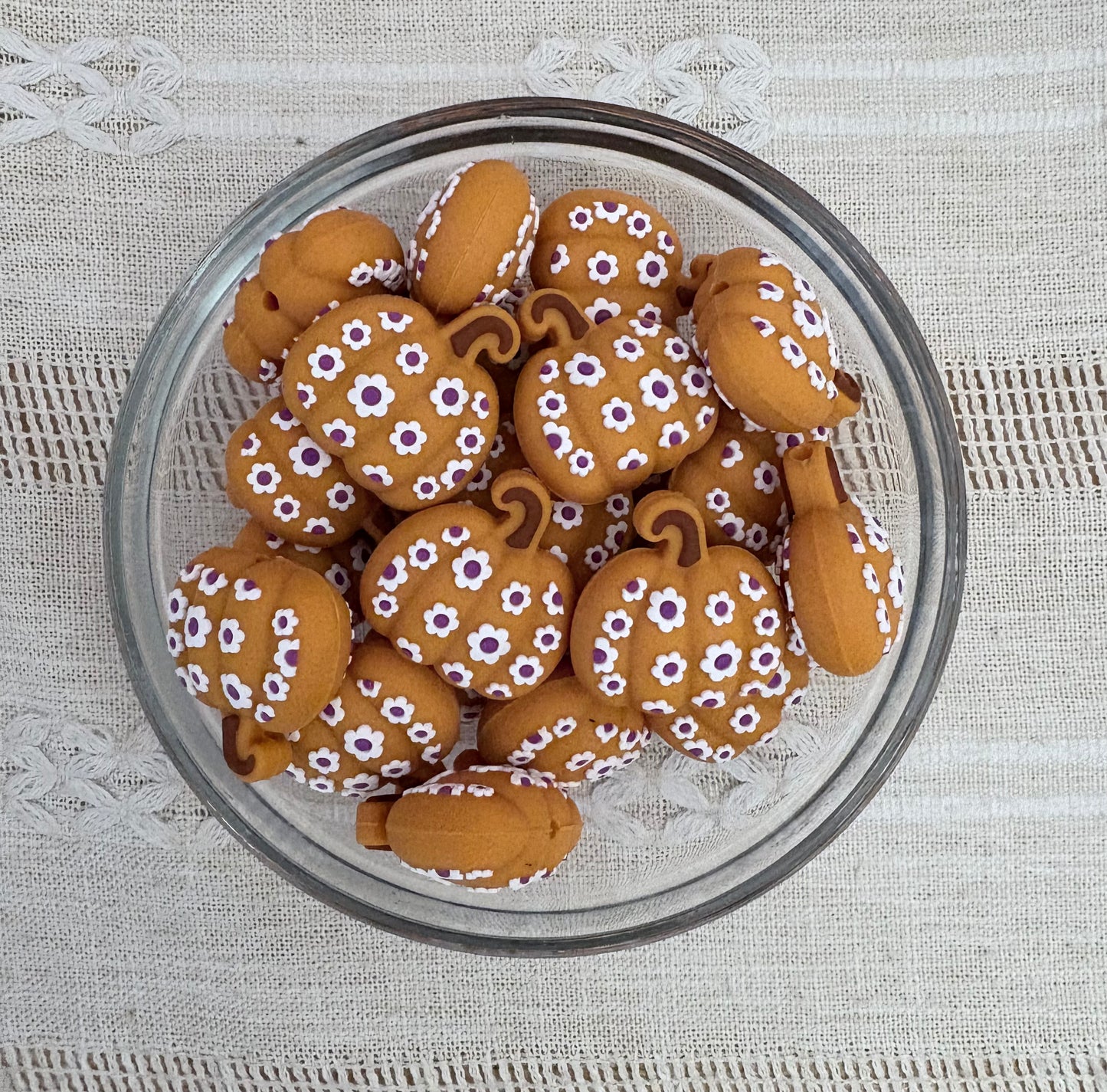 Floral Pumpkin Focal Bead