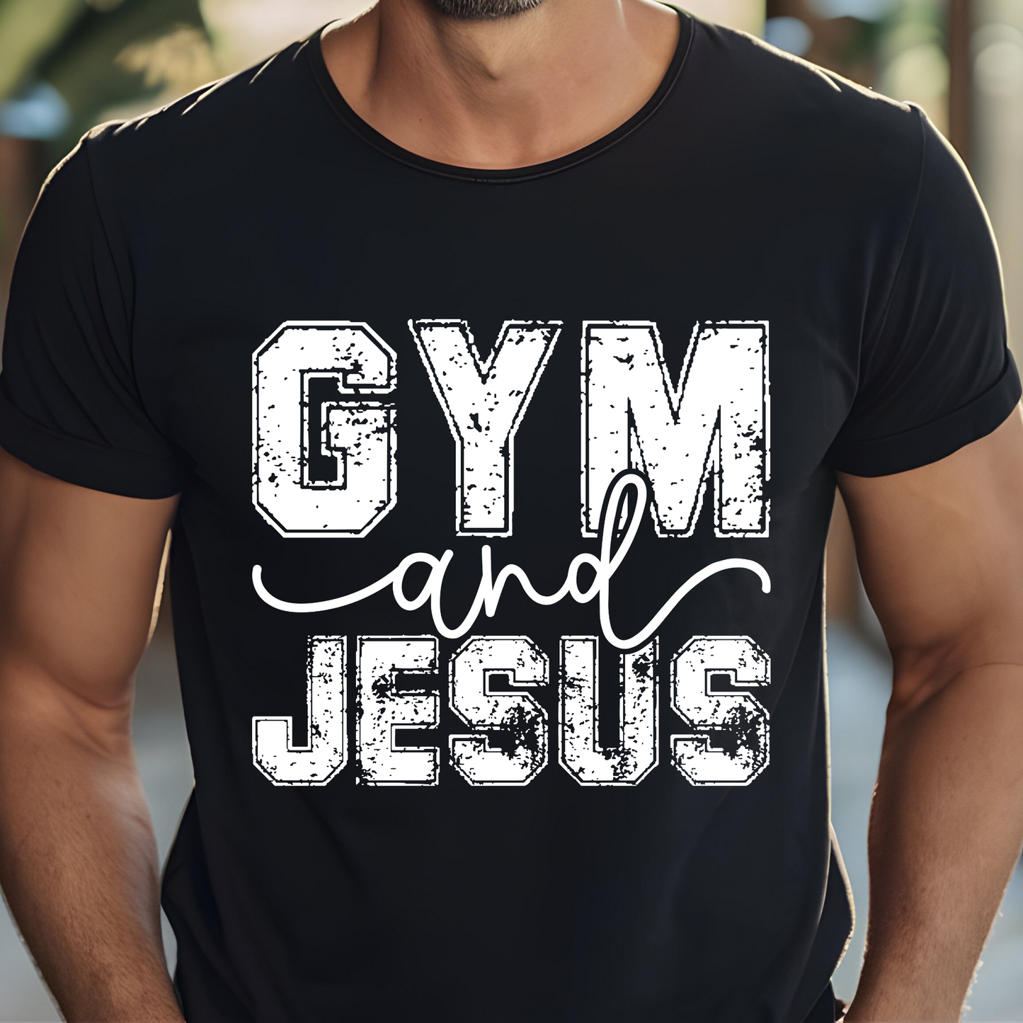 Gym and Jesus DTF Print
