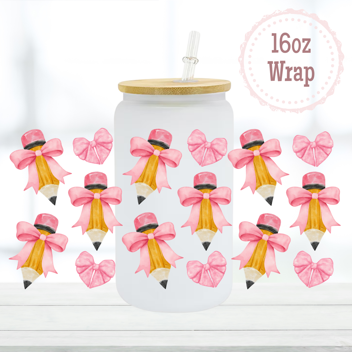 Coquette Pencils 16oz UVDTF Cup Wrap