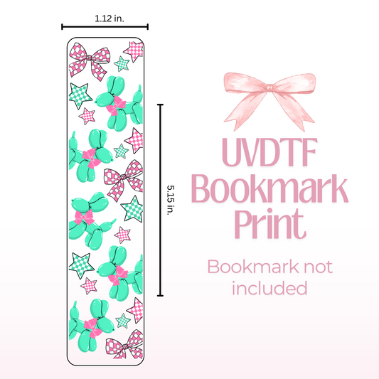 Balloon Dogs Green & Pink Double Sided Bookmark