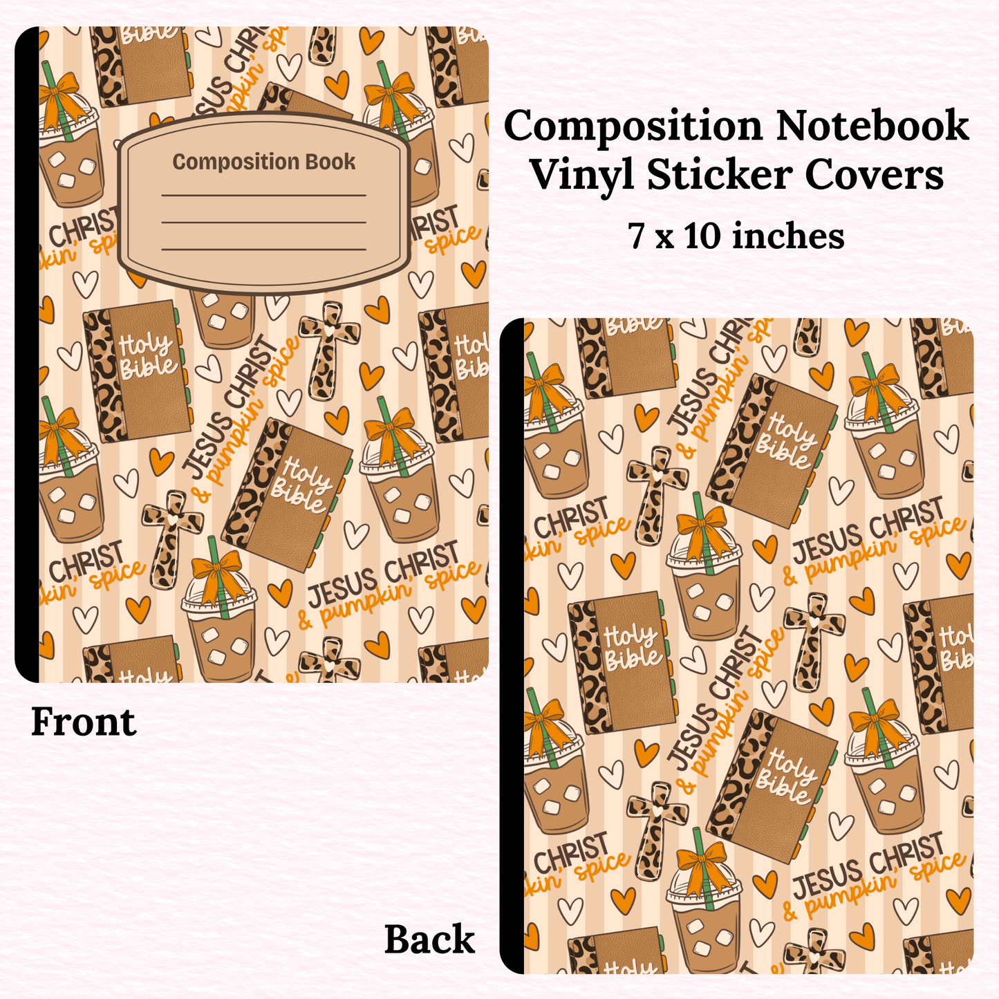 Pumpkin Spice Jesus Composition Notebook Vinyl Cover