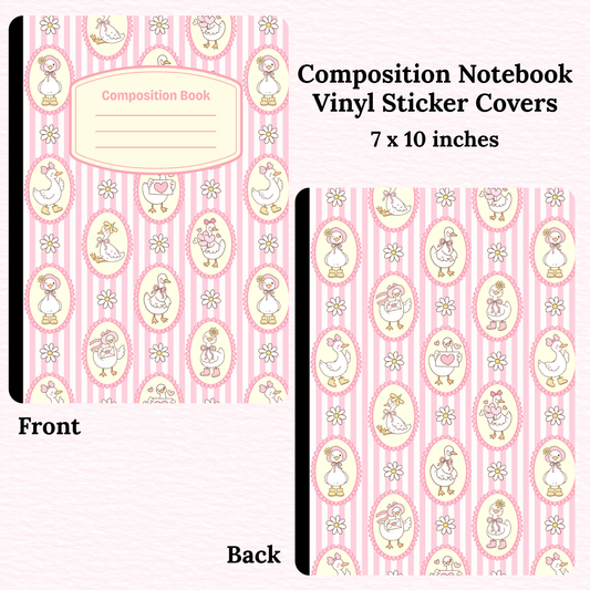 Coquette Geese Composition Notebook Vinyl Cover